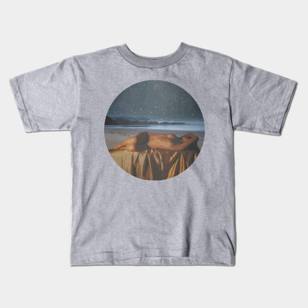 Napping on the Beach Kids T-Shirt by Euphorichords